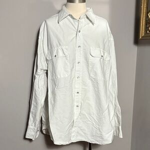 Walls 2XL Authentic Ranch Wear White Button Down Dress Shirt Pearl Snaps